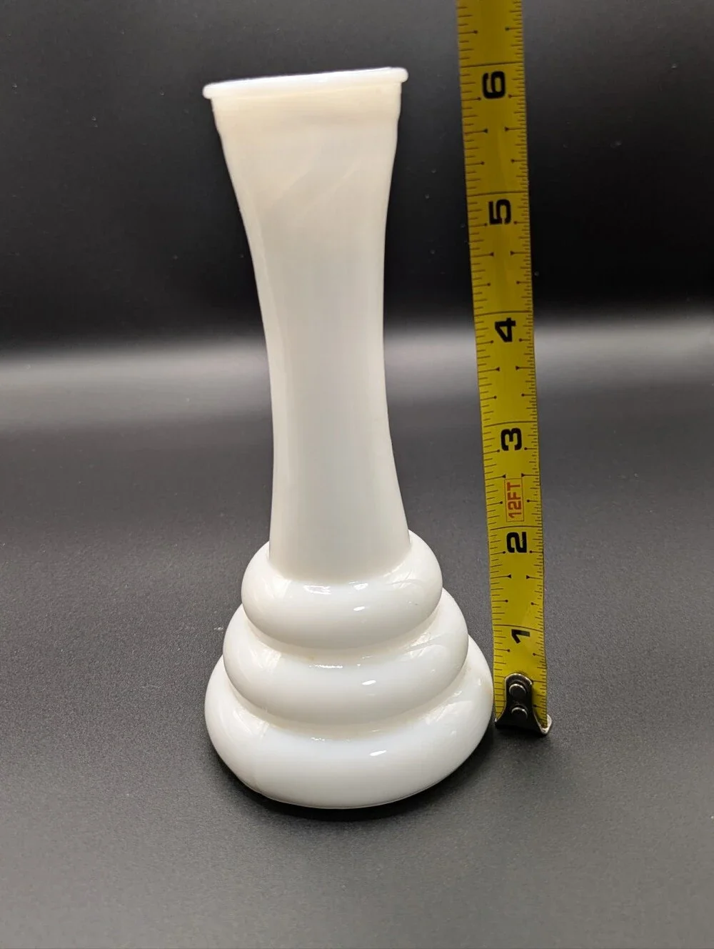 White Milk Glass Bud Vase - Classic Tapered Design